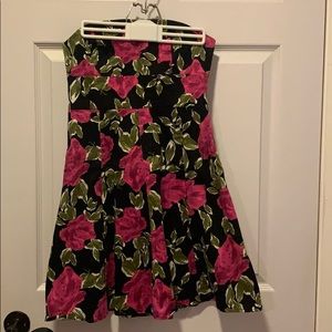 Strapless rose dress
